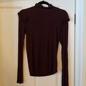 Joe's Jeans deep purple mock turtle neck